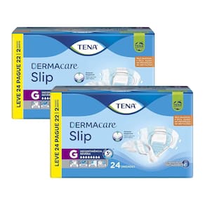 Kit 2 Fraldas Geriátricas Tena Slip Dermacare G 24un