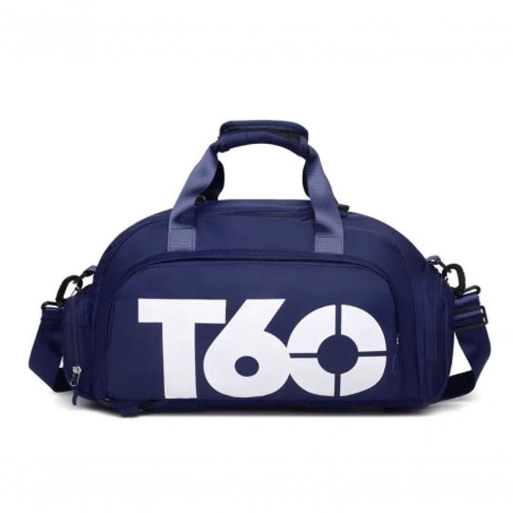 Bolsa Academia Fitness Mala De Viagem Mochila Transversal Treino Azul