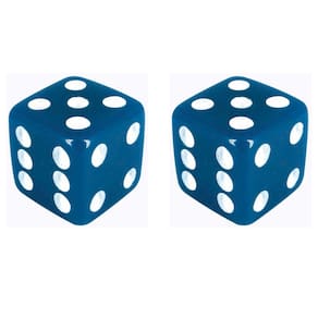2 Jogo De Dado 16mm (1,6cm) Azul Opaco - EJ Games