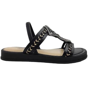Sandália Feminina Casual Dia a Dia FlatForm com Pedrarias Conforto Dakota Y7971