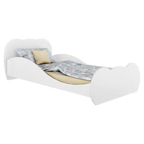 Cama Solteiro Para Colchão 88 X 188 Cm 100% Mdf Nuvem Multimóveis Fgl2761 Branca