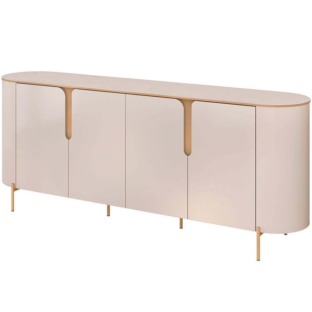 Aparador Buffet Para Sala de Jantar 4 Portas Orgânico Lia D05 Off White - Lyam Decor