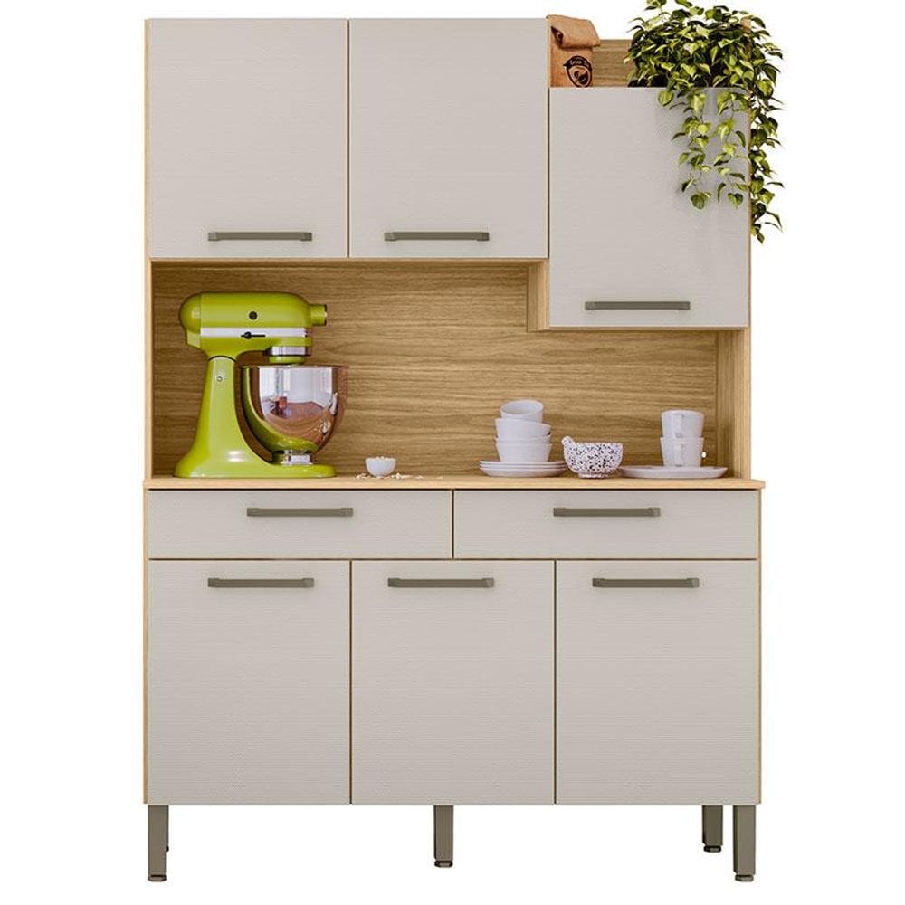 Kit Cozinha Modena 6 Portas Freijó Soft - Kits Paraná
