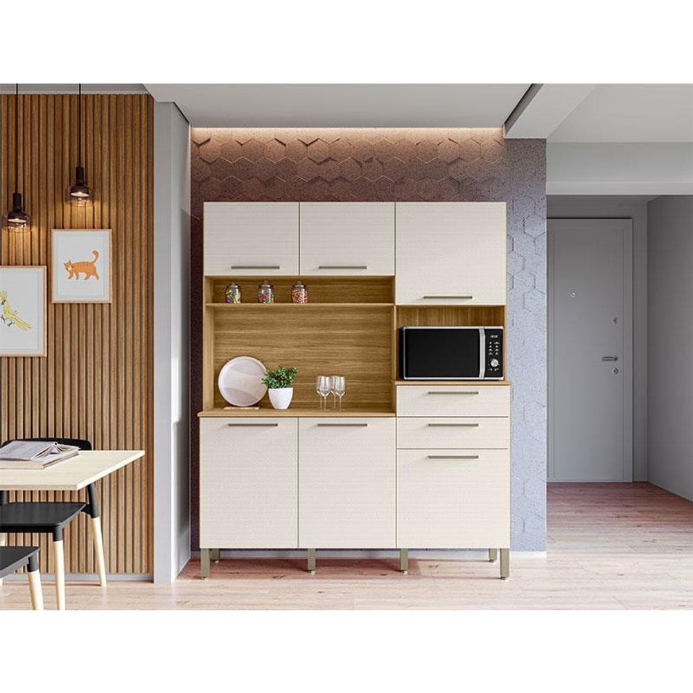 Cozinha Ambiente Montesa 6 Portas e 2 Gavetas Freijó Soft – Kits Paraná
