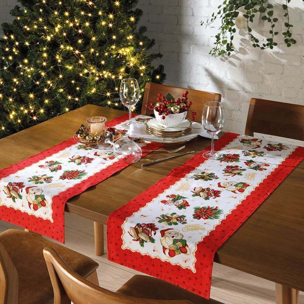 Caminho de Mesa Natalino Athenas Estampado 35cm x 1,00m - Dohler