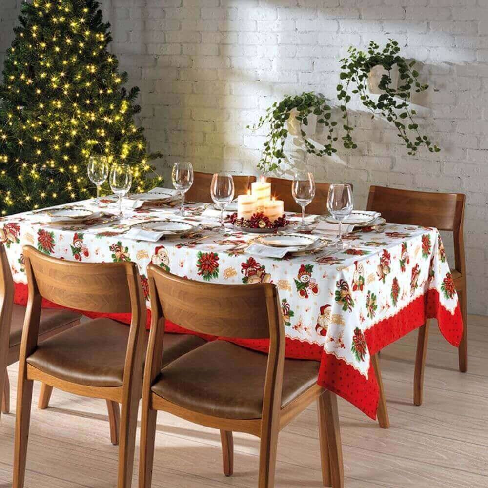 Toalha de Mesa Natal Athenas Estampada 1,40m x 1,40m - Dohler