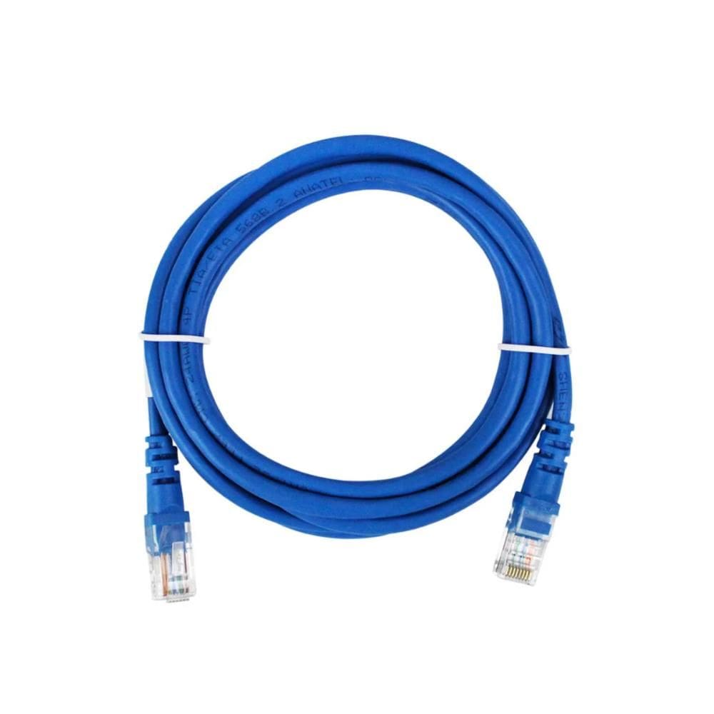 Cabo de Rede UTP (Patch Cord) RJ45 Cat 5e - 2.5 metros - Azul - Seclan CY-5128-CAT5E-2.5M-BL
