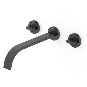 Misturador para Lavatório de Parede com Válvula de Escoamento Flow Preto Matte