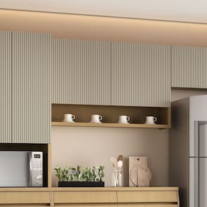 Armário Aéreo 2 Portas Simone Mendes 120cm 100% Mdf Carvalho/Greige
