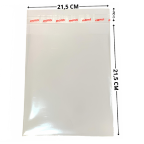 Saco Plástico Adesivado 21,5x21,5+3cm Transparente Cromus 500 Unidades