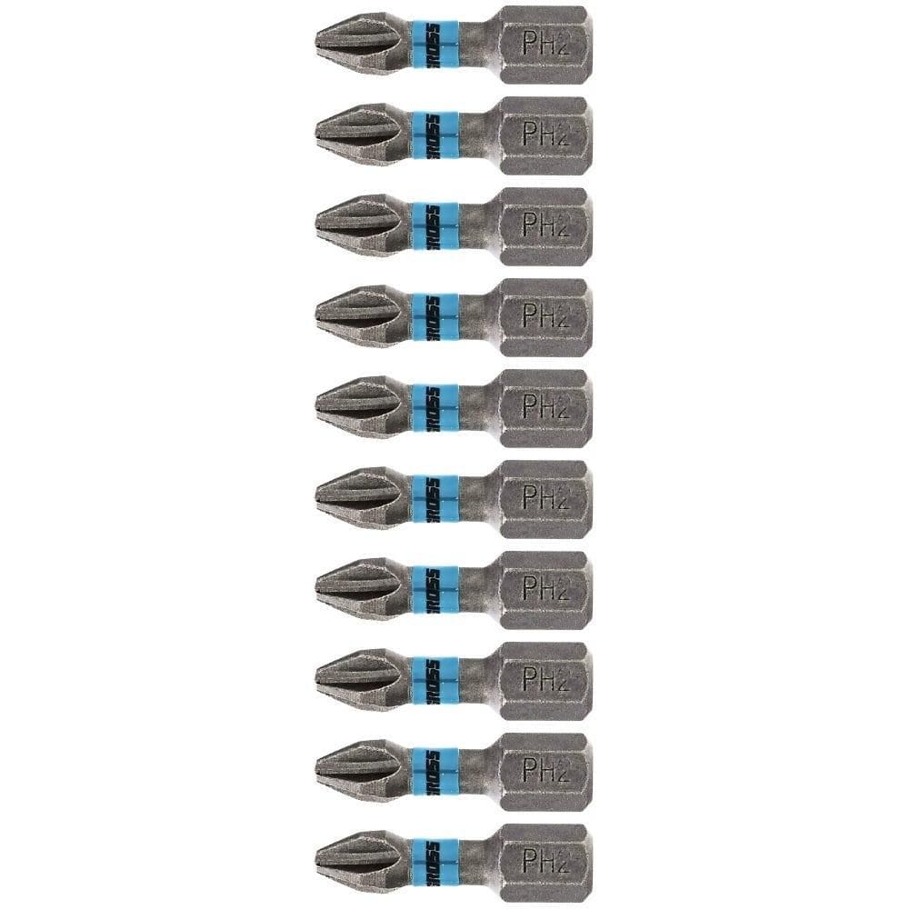 Bits de Torção Phillips 1/4 POL 25 mm PH2 com 10 Peças GROSS