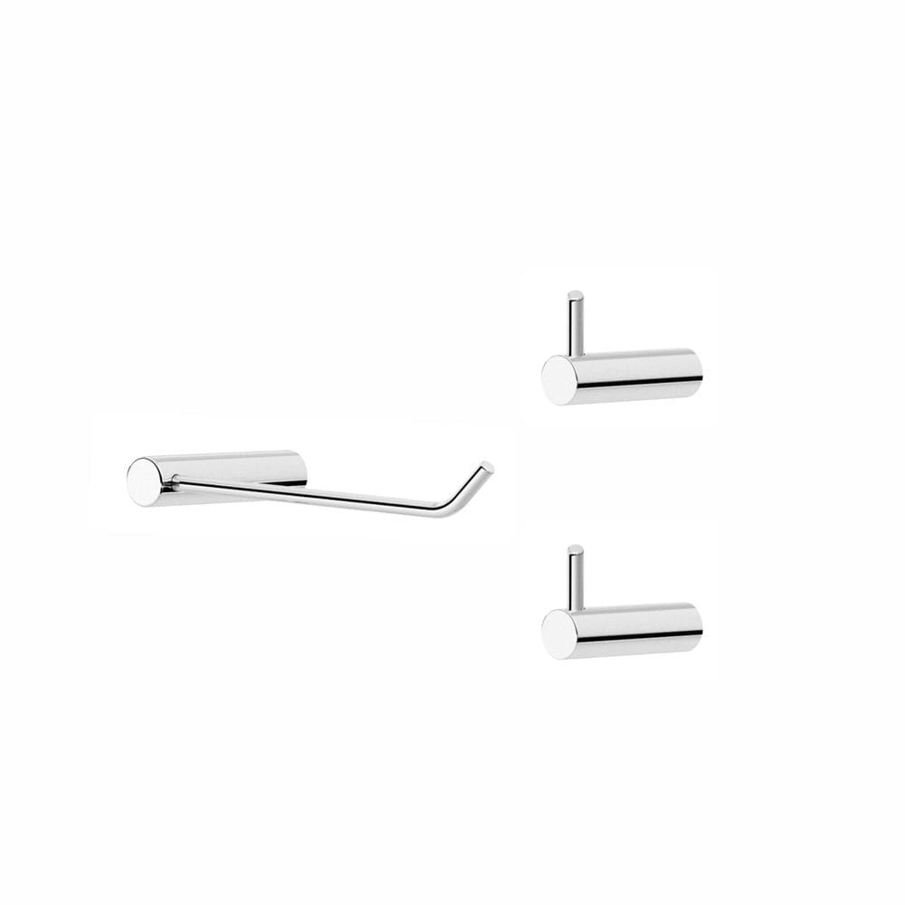 Kit De Acessórios Para Banheiro e Lavabo Orion Prata Polido 2020OR