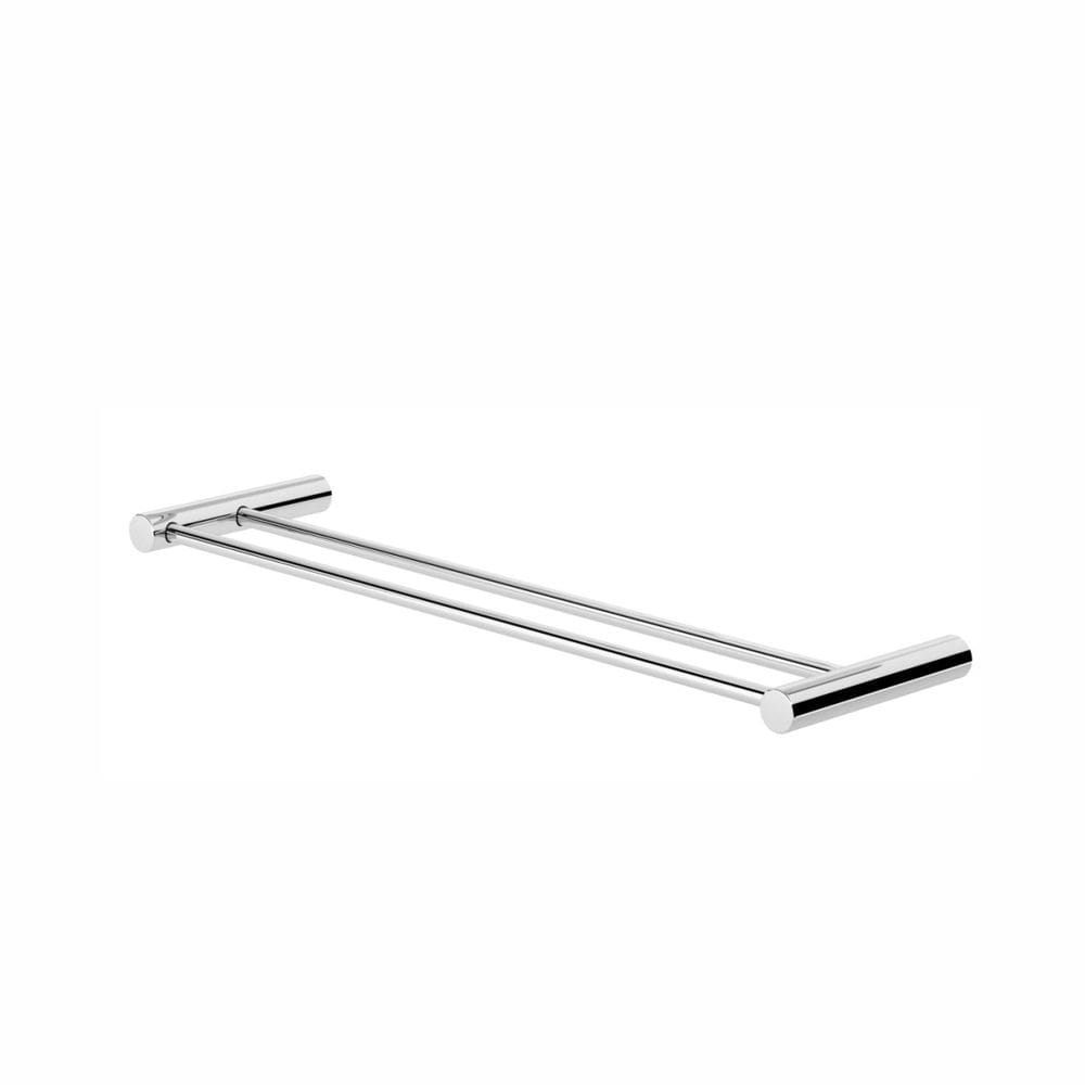 Porta Toalhas Duplo Para Banheiro Orion 30cm Suporte Prata Polido