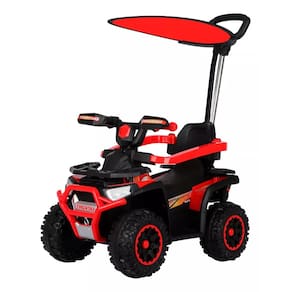 Quadriciclo Elétrico IMPORTWAY 6V Com Empurrador e Cobertura Vermelho