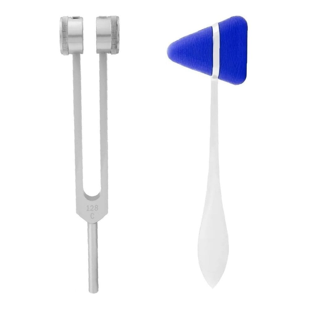 Kit Diapasão Médico 128 Hz + Martelo Neurológicos Taylor