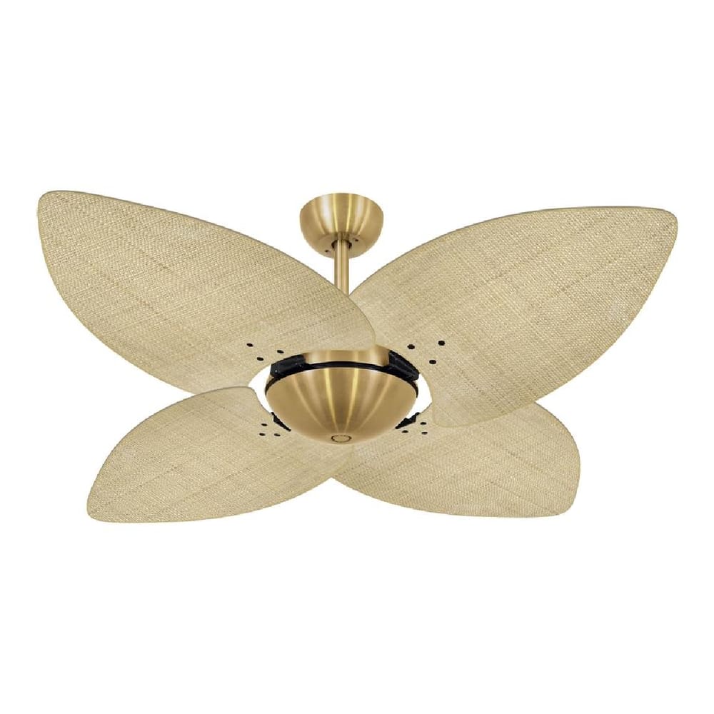 Ventilador de Teto Dormamu Dourado Office 4 Pás Palmae Natural 127V com Controle