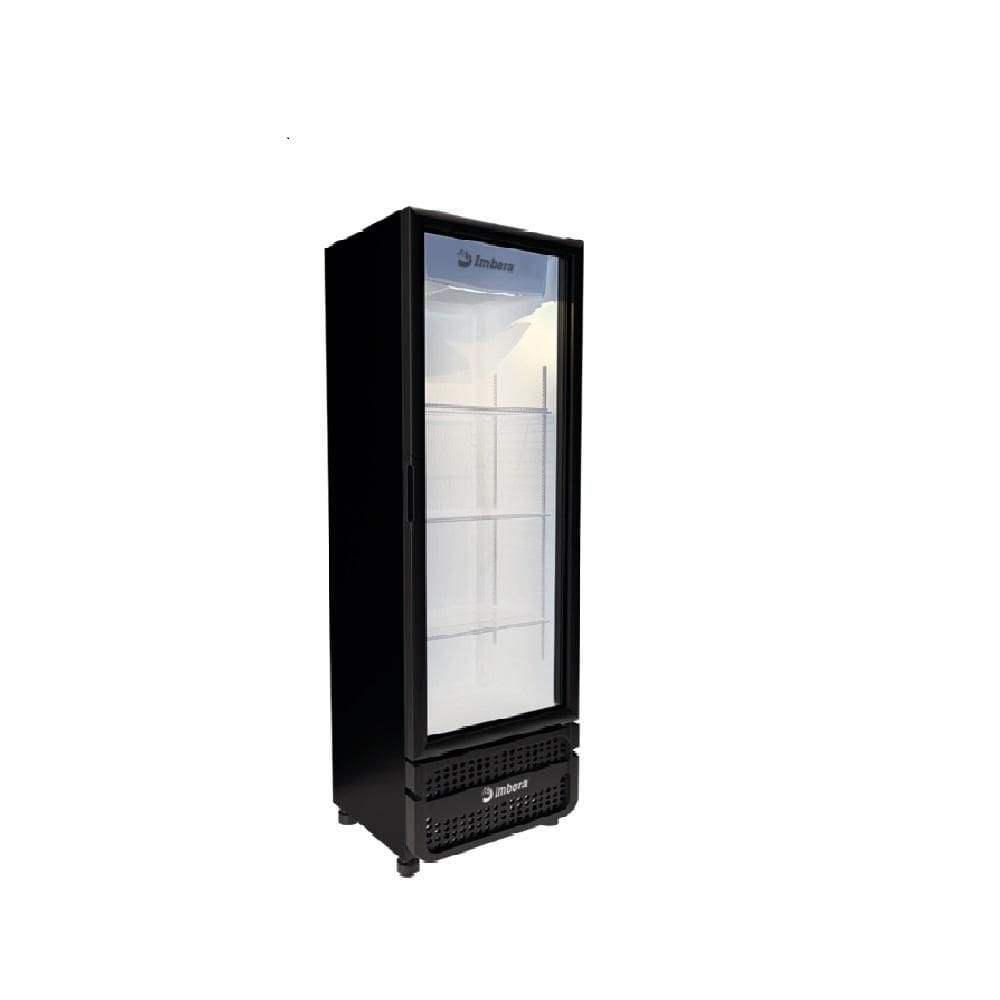 Expositor Vertical Imbera 485 Litros Porta de Vidro Preto VRS16 - Bivolt