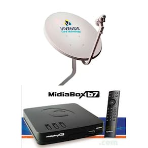Kit Antena Parabólica 60cm com Recepitor Century Digital Midia  b7