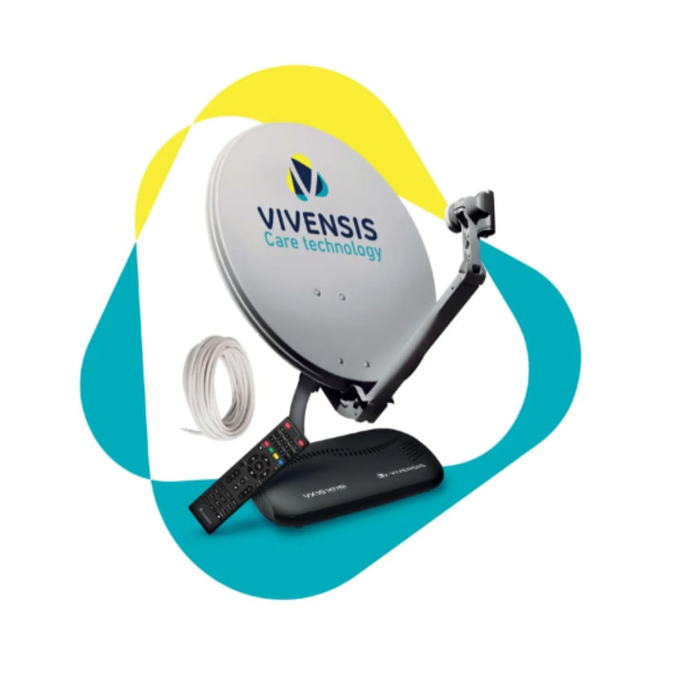 Nova Antena Parabólica 60cm com Recepitor Vivensis VX10 SatHD