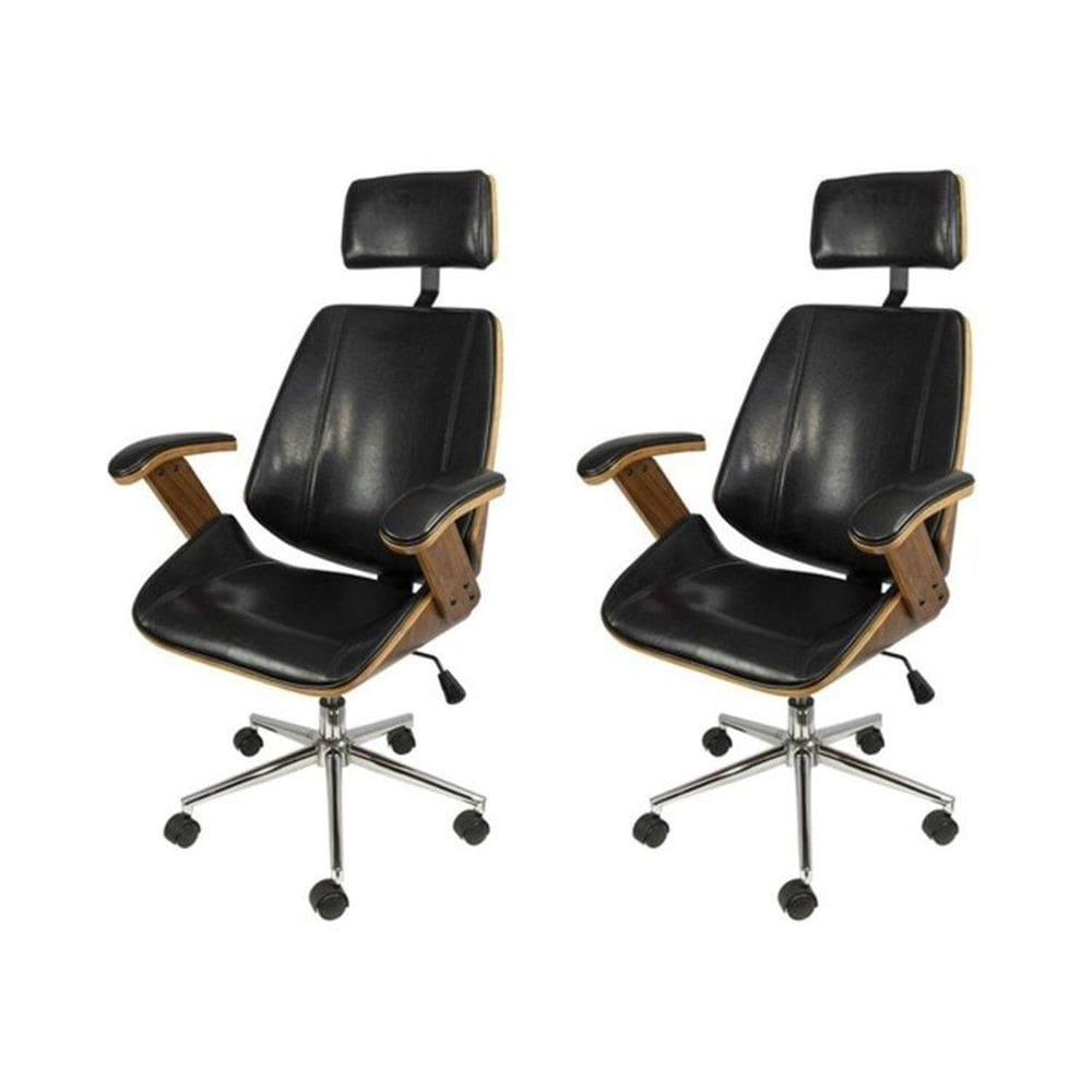 Kit 2 Cadeiras para Escritorio Presidente Bergen 3331 Preto
