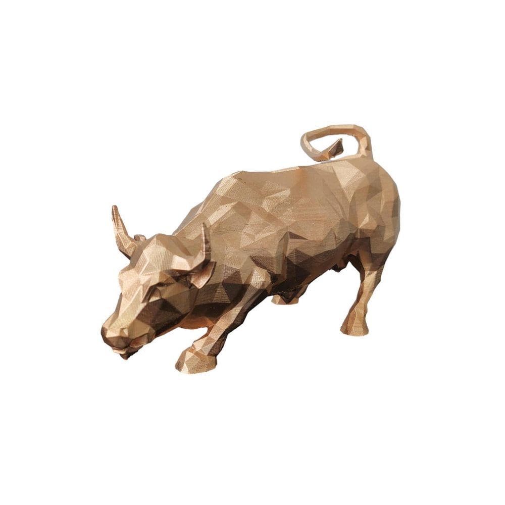 Touro Wall Street Decorativo - Ouro 12,5cm