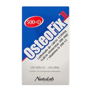 Osteofix Carbonato De Cálcio 1250Mg 200Ui 60 Comprimidos
