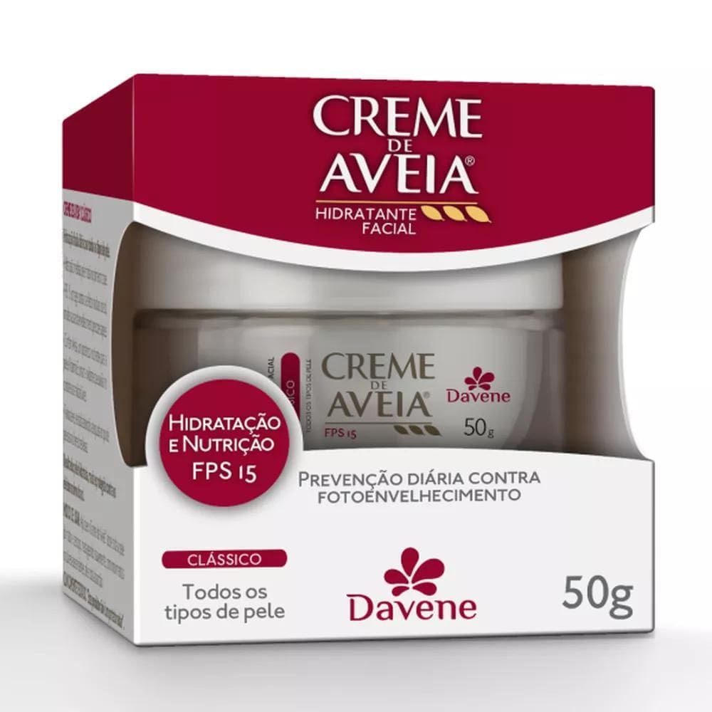 Creme Aveia Davene Clássico FPS 15 Hidratante Facial 60g