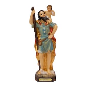Imagem Religiosa São Cristóvão 23Cm Enfeite Resina