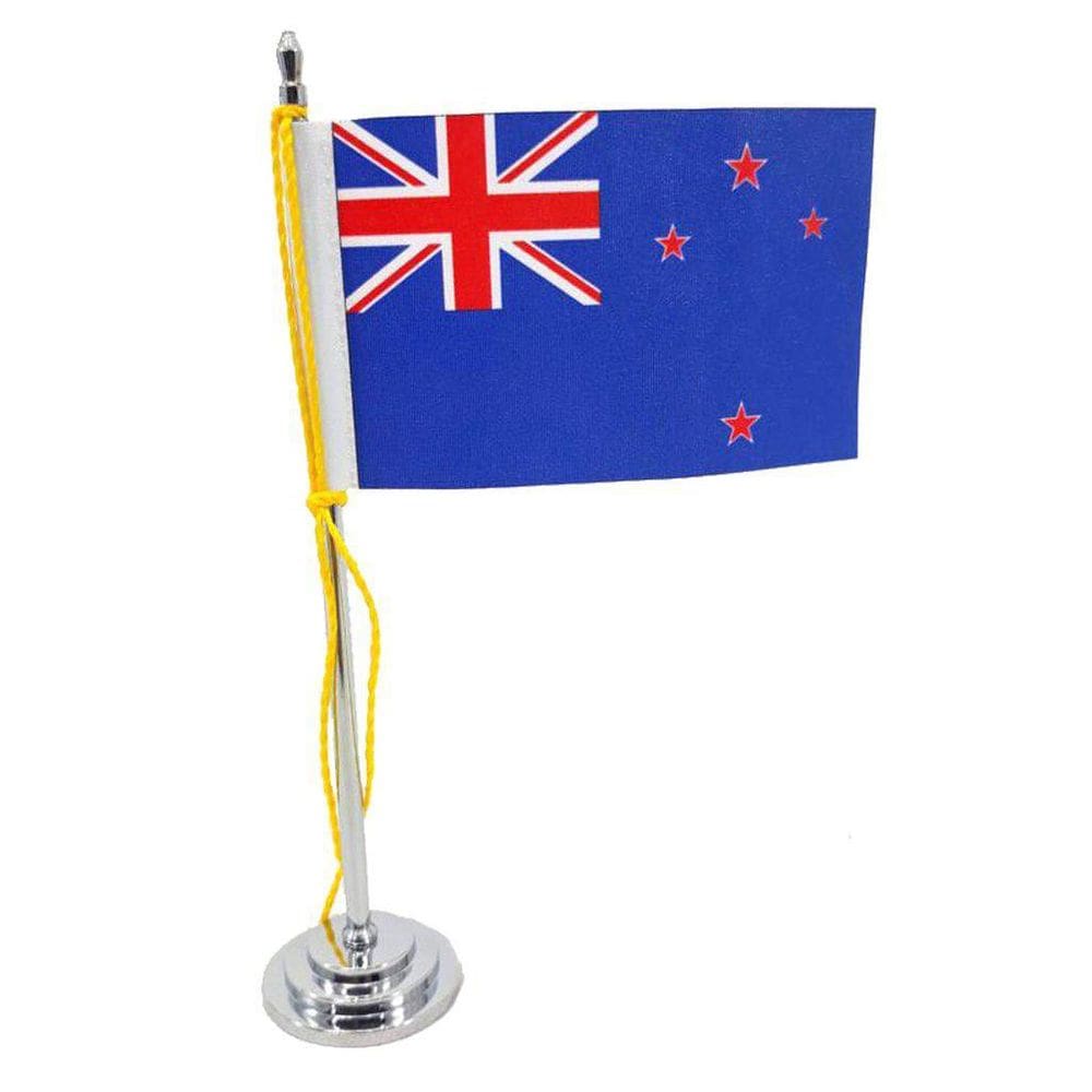 Mini Bandeira De Mesa Da Nova Zelândia 15 Cm Poliéster