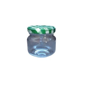 Pote De Vidro 122 Ml Com Tampa Xadrez Verde - 20 Unidades