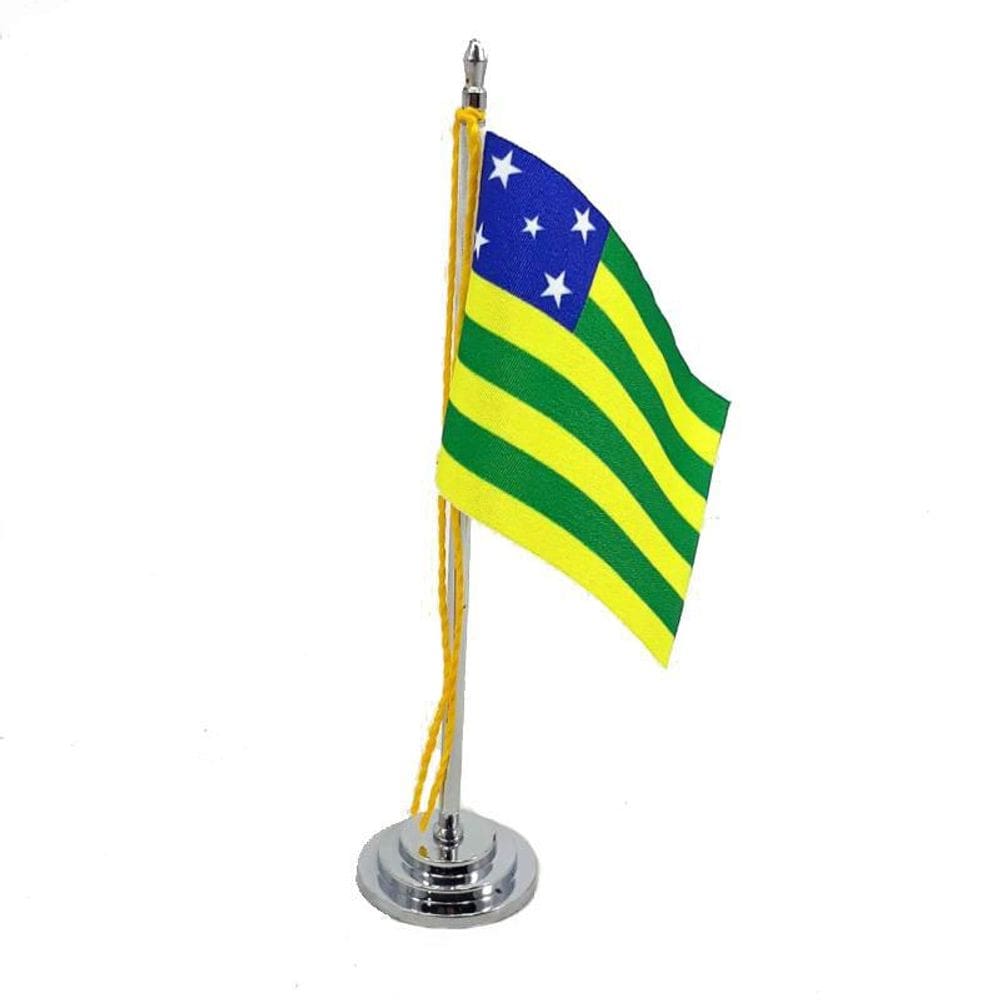 Mini Bandeira Mesa Goiás Mastro 15 Cm Poliéster