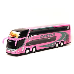 Brinquedo Miniatura Ônibus Viação Garcia Rosa 30Cm