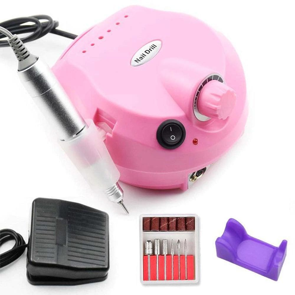 Motor Lixadeira Manicure Pedicure Lixa Elétrica Rosa