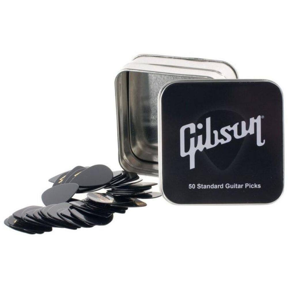 Kit 50 Palhetas Gibson Celulóide Aprgg50 74Xh Extra Pesada