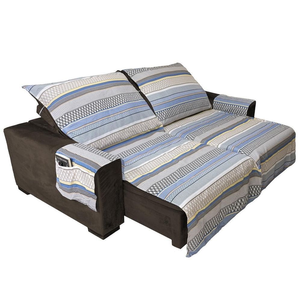 Protetor Para Sofá Retrátil Até 3M 2 Lugares Listrado