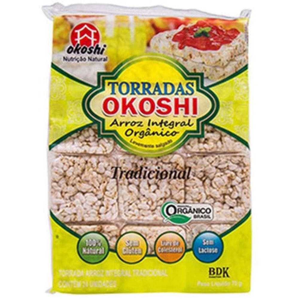 Torrada De Arroz Integral Orgânico Tradicional Okoshi 75G