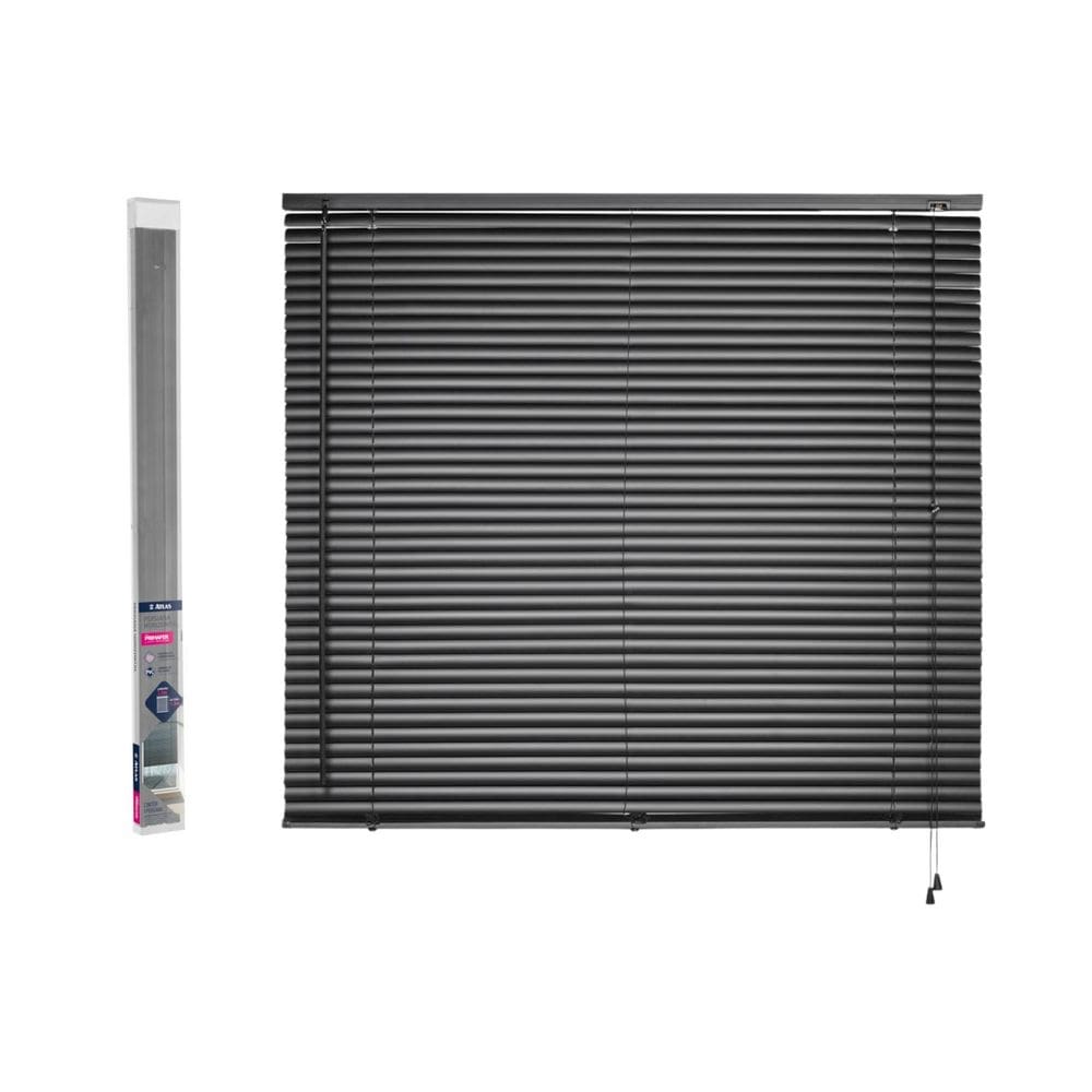 Persiana Horizontal 120X130Cm Pvc Plastica Preta Primafer