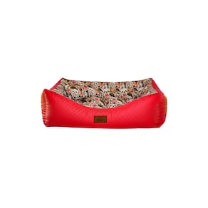 Cama para Cachorro Retangular em Corino + Poliéster Rosa Cachorrinho Média (M) 55 x 42 cm