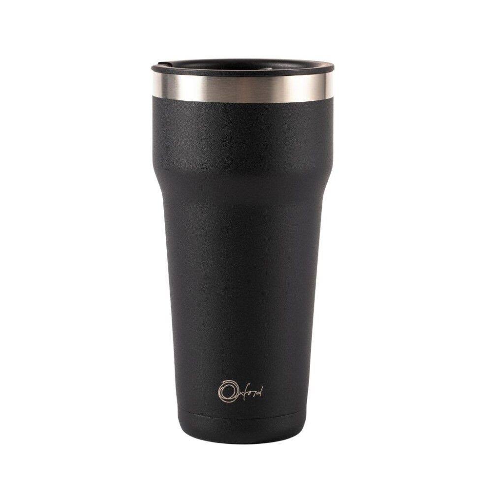 Copo Térmico em Aço Inox Preto com Parede Dupla e Tampa 470 ml Oxford