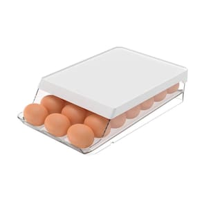 Organizador de Ovos 21 Unidades Transparente e Branco Ou