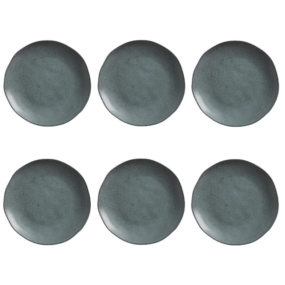 Conjunto de Pratos Rasos 06 Peças Orgânico Petroleum Porto Brasil