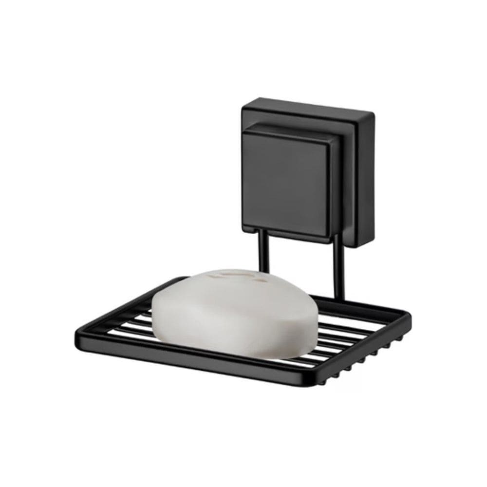 Saboneteira de Parede com Ventosa 12 cm Preto Fosco