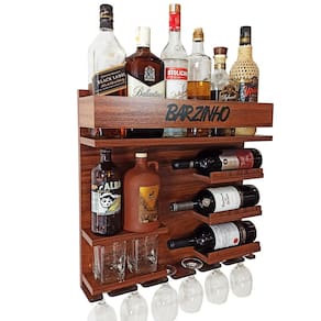 Barzinho de Parede com Adega Whisky Bacardi Gin Barzinho Im