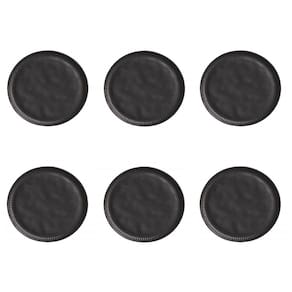 Conjunto de Pratos de Sobremesa 06 Peças Linhas Preto Matte Porto Brasil