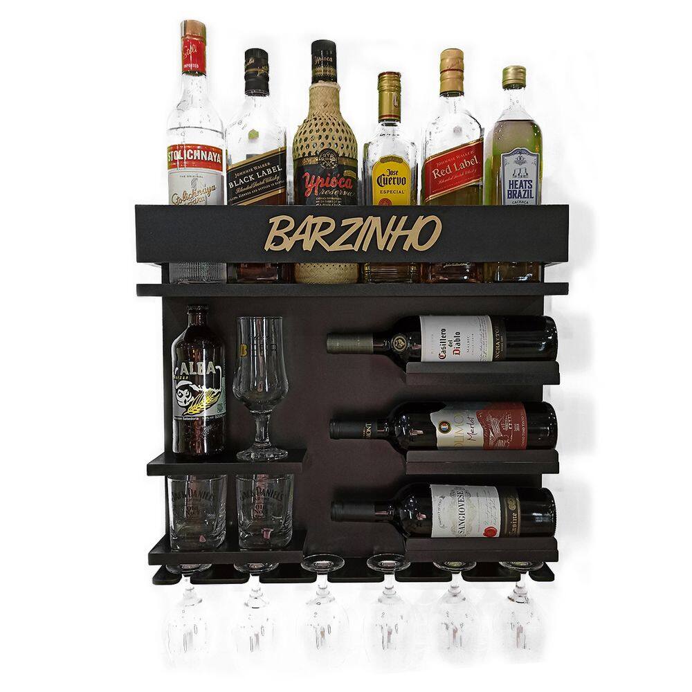 Adega De Vinho Executiva com Bar E Porta Taças - Barzinho Pr