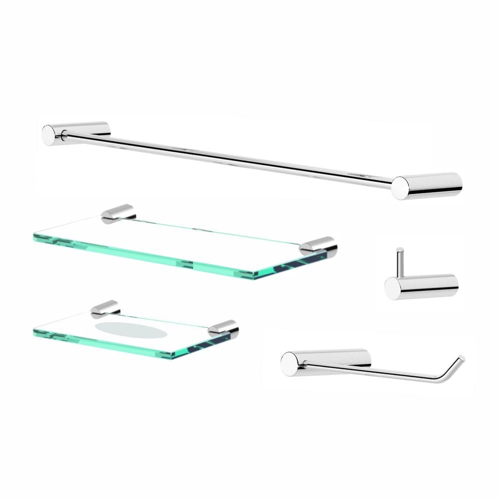 Kit De Acessórios Para Banheiro Orion 5 Peças Prata Polido 2110OR