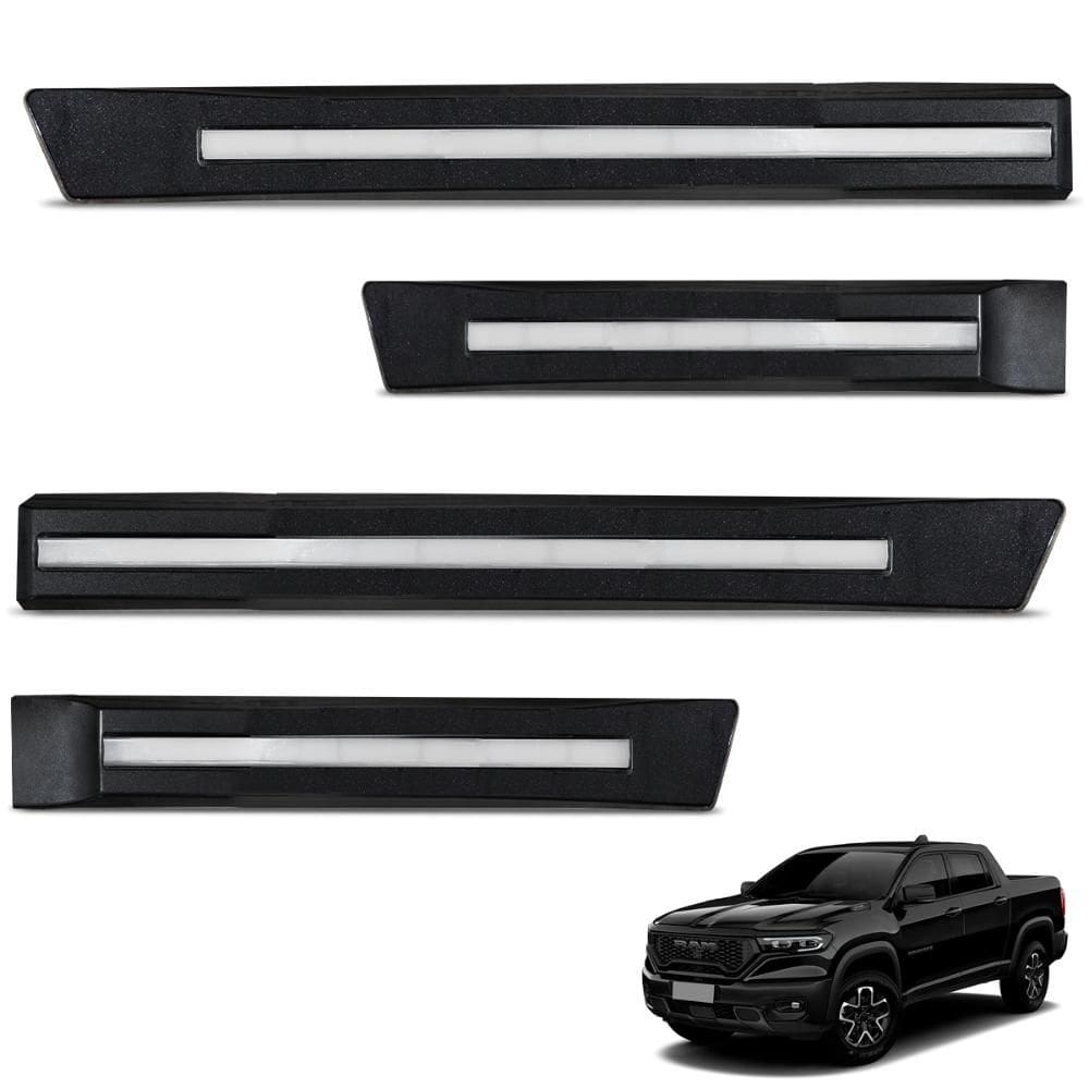 Jogo de Friso Lateral Rampage 2023 2024 Preto Diamond Modelo Original