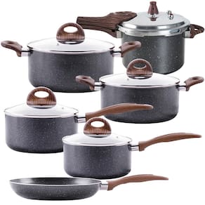 Jogo de Panelas de Indução Com Panela de Pressão Ceramic Life Granito 6 Peças - Brinox