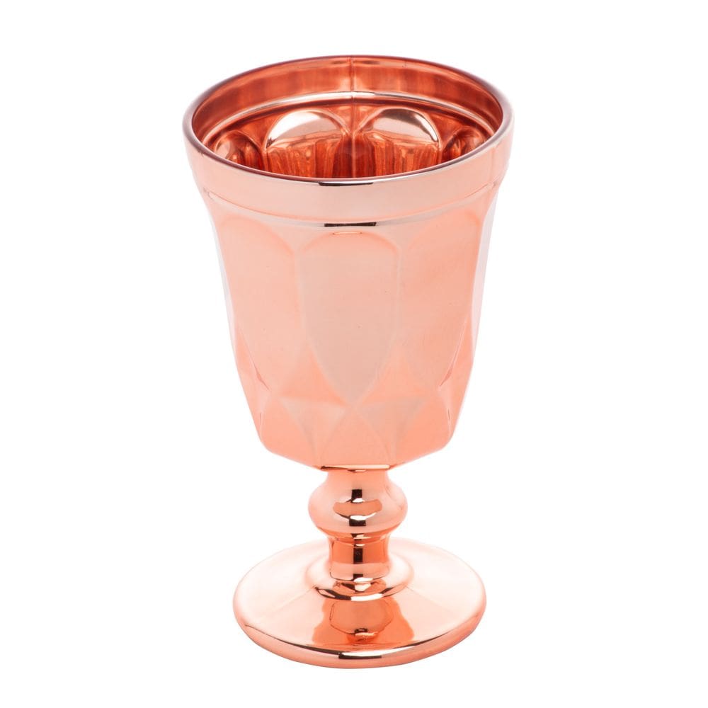 Conjunto 6 Taças de Água de Vidro Curves Rose Metalizado 250
