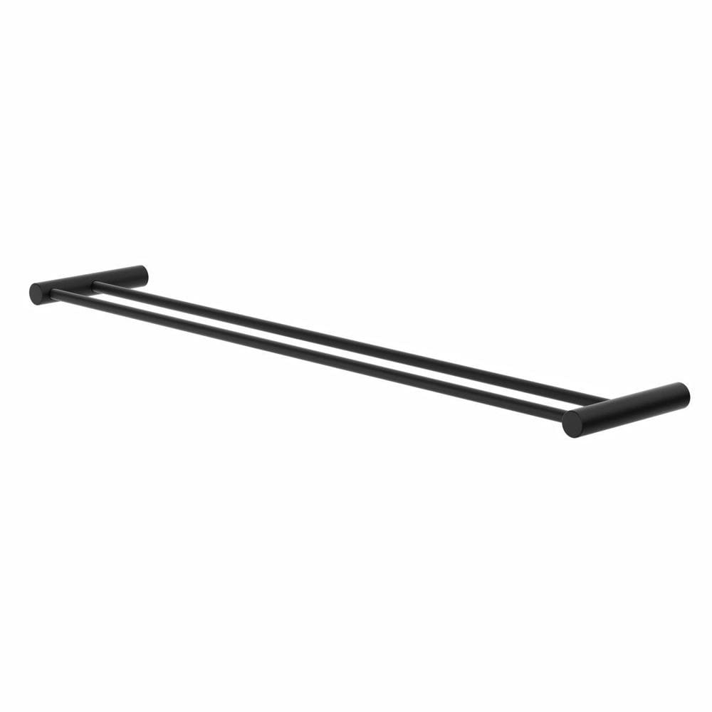 Porta Toalhas Duplo Para Banheiro Orion 60cm Suporte Preto 1031060OR